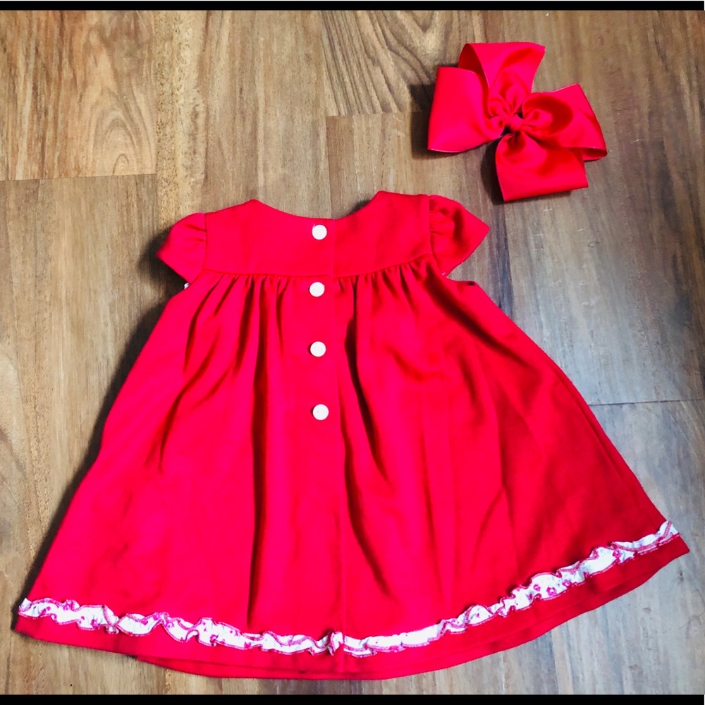 Jesse Franz Red Dress Toddler Girl Dress Red Short sleeve dress toddler dress - Picture 2 of 5